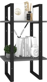vidaXL Βιβλιοθήκη με 2 Ράφια Γκρι 40 x 30 x 70 εκ. από Επεξ. Ξύλο