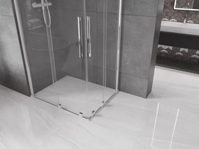 Mexen Velar Δίδυμη καμπίνα ντους συρόμενη 90 x 80 cm, διαφανής, χρώμιο