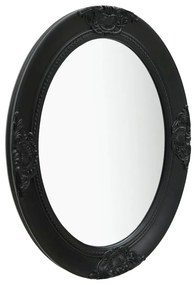 Καθρέφτης Τοίχου με Μπαρόκ Στιλ Μαύρος 50 x 70 εκ. - Μαύρο