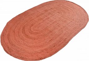 Οβάλ Χαλί Καλοκαιρινό (110x170) Polcarpet Jute Plain Coral
