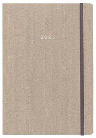Next ημερολόγιο 2025 fabric ημερήσιο flexi μπεζ με λάστιχο 14x21εκ.  τμχ.