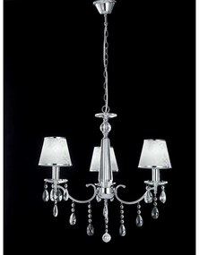 Φωτιστικό Οροφής - Πολυέλαιος Boeme I-BOEME/3 3xE14 Φ65cm 100cm Chrome Luce Ambiente Design Crystal, Metal