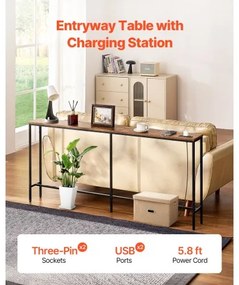VEVOR Narrow Console Sofa Table Couch Table 70.9” for Entryway &amp; Living Room