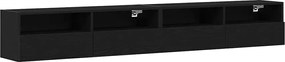 vidaXL Ντουλάπι Τηλεόρασης Τοίχου 2 pcs Μαύρη δρυς 100 x 30 x 30 cm