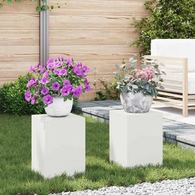 vidaXL Στήριξη φυτών 2 pcs Λευκό 24 x 24 x 35 εκ. Ατσάλι