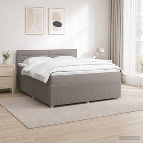 vidaXL Κρεβάτι box spring με στρώμα Taupe 140 x 190 cm Ύφασμα