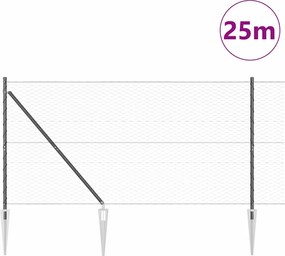 vidaXL Στύλος Περιφράξεων Γκρι 25 x 1,4 μ. (36 μμ πλέγμα)