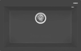 Elleci Quadra 130 - Νεροχύτης Κουζίνας Γρανίτη 79x50 - Nero Metal