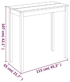 Τραπέζι Μπαρ Μαύρο 115 x 55 x 107 εκ. από MDF  - Μαύρο