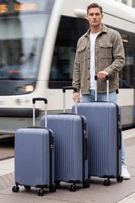 Σετ 3 τεμαχίων βαλίτσες από πολυπροπυλένιο ελαφριές - Μπλε