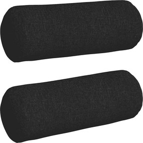 vidaXL Μαξιλάρια Στήριγμα 2 pcs Μαύρο Ø 25 x 70 cm ύφασμα