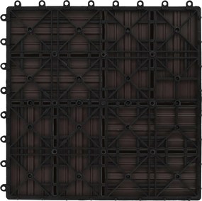 vidaXL Πλάκα Κατασκευής 22 pcs Σκούρο Καφέ 30 x 30 cm WPC