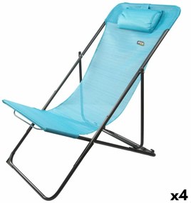 Ξαπλώστε ξαπλώστρα Aktive Μπλε 53 x 87 x 78 cm (4 Μονάδες)