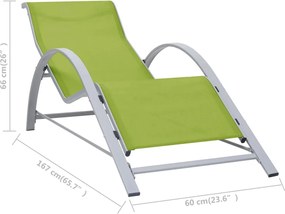 vidaXL Ξαπλώστρα Πράσινη από Textilene και Αλουμίνιο