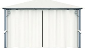 vidaXL Κιόσκι με Κουρτίνα Κρεμ 400 x 300 εκ. Αλουμινίου