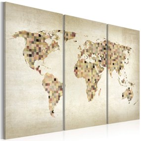 Πίνακας - Beige shades of the World - triptych 90x60