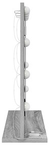 vidaXL Καθρέφτης Vanity με LED Φώτα Γκρι Σονομά 60x55x18 εκ