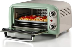 Ηλεκτρικός φούρνος Ariete VINTAGE 3919/04, 800W, 10 l, 3 λειτουργίες, Μέχρι 230°C, Διπλό θερμικό γυαλί, Χρονοδιακόπτης 60 λεπτά, Πράσινο