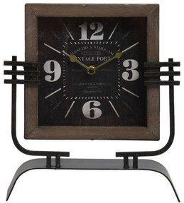 Ρολόι Επιτραπέζιο 133-121-521 26x8x28cm Multi Μέταλλο,Ξύλο