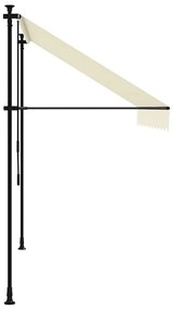 vidaXL Τέντα Συρόμενη Κρεμ 250 x 150 εκ. από Ύφασμα και Ατσάλι