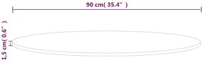 vidaXL Επιφάνεια Τραπεζιού Στρογγυλή Ø90x1,5 εκ. Μασίφ Ξύλο Δρυς