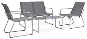 Σαλόνι Κήπου Σετ 4 Τεμαχίων Γκρι από Ύφασμα & Ατσάλι
