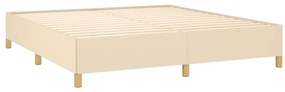 vidaXL Σκελετός Κρεβατιού Χωρίς Στρώμα Κρεμ 160x200 εκ. Υφασμάτινο