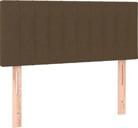 vidaXL Κρεβάτι Boxspring με Στρώμα Σκούρο Καφέ 80x200 εκ. Υφασμάτινο