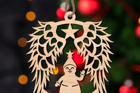 Σετ των 3 Intra απο ξύλο plywood 3mm-4mm πάχος Χριστουγεννιάτικο Στολίδι Δίασταση 8x8 cm INTRAFABR-108652882