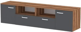Έπιπλο τηλεόρασης Girit καρυδί-ανθρακί 181x41x46εκ