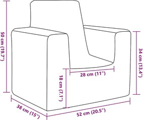 vidaXL Καναπές Παιδικός Ανθρακί από Μαλακό Βελουτέ Ύφασμα