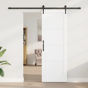 vidaXL Συρόμενη Πόρτα με Σετ Εξαρτημάτων 'ORKDAL' Λευκή Στερεά Ξυλεία Πεύκου