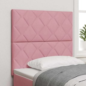 vidaXL LED κεφαλάρι Ροζ 100 cm Βελούδο