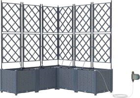 vidaXL Γλάστρα Κήπου 5 pcs Ανοιχτό Γκρι Ατσάλι