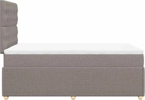 vidaXL Κρεβάτι Boxspring με Στρώμα Taupe 120x190 εκ. Υφασμάτινο