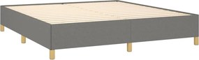 vidaXL Κρεβάτι Boxspring με Στρώμα Σκούρο Γκρι 180x200 εκ Υφασμάτιν