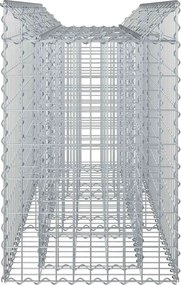 vidaXL Ανασηκωμένο κρεβάτι gabion Ασημί