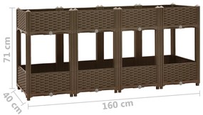 vidaXL Ζαρντινιέρα 160 x 40 x 71 εκ. από Πολυπροπυλένιο