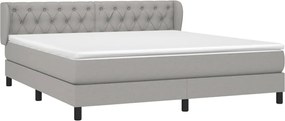 vidaXL Κρεβάτι Boxspring με Στρώμα Αν. Πράσινο 160x200εκ Υφασμάτινο