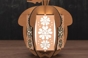 Intra απο ξύλο plywood 3mm-4mm πάχος Χριστουγεννιάτικο φανάρι κουκουνάρι με λέιζερ Δίασταση 30x20 cm INTRAFABR-109048228