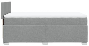 Κρεβάτι Boxspring με Στρώμα Ανοιχτό Γκρι 90x190 εκ. Υφασμάτινο - Γκρι