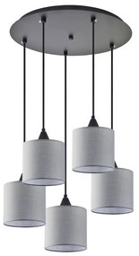 Φωτιστικό Οροφής Κρεμαστό Adept 77-9028 40x300cm 4xE27 60W Grey Homelighting Μέταλλο,Ύφασμα