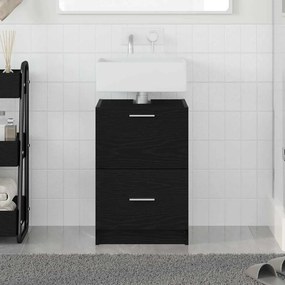 vidaXL Ντουλάπι Νιπτήρα Μαύρης Δρυός 40x37x59 εκ. Μηχανισμένο Ξύλο