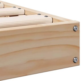 vidaXL Κρεβάτι δαπέδου Φυσικό 100 x 220 cm Μασίφ ξύλο πεύκου