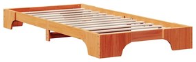 vidaXL Κρεβάτι Κερώδη Καφέ 90x190 cm από Μασίφ Ξύλο Πεύκου