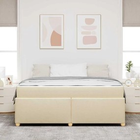 vidaXL Σκελετός Κρεβατιού με στρώμα Κρεμ 180 x 200 cm ύφασμα