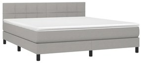 vidaXL Κρεβάτι Boxspring με Στρώμα &amp; LED Αν.Γκρι 160x200 εκ Υφασμάτινο