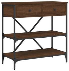 vidaXL Τραπέζι Κονσόλα Καφέ Δρυς 75x34,5x75 εκ. Επεξεργασμένο Ξύλο