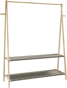 vidaXL Κρεμάστρα Ρούχων με Ράφια 132x45,5x150,5 εκ. Μπαμπού