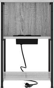 vidaXL Κομοδίνο 2 τεμ. Γκρίζο Σονομα 38 x 31 x 61 εκ